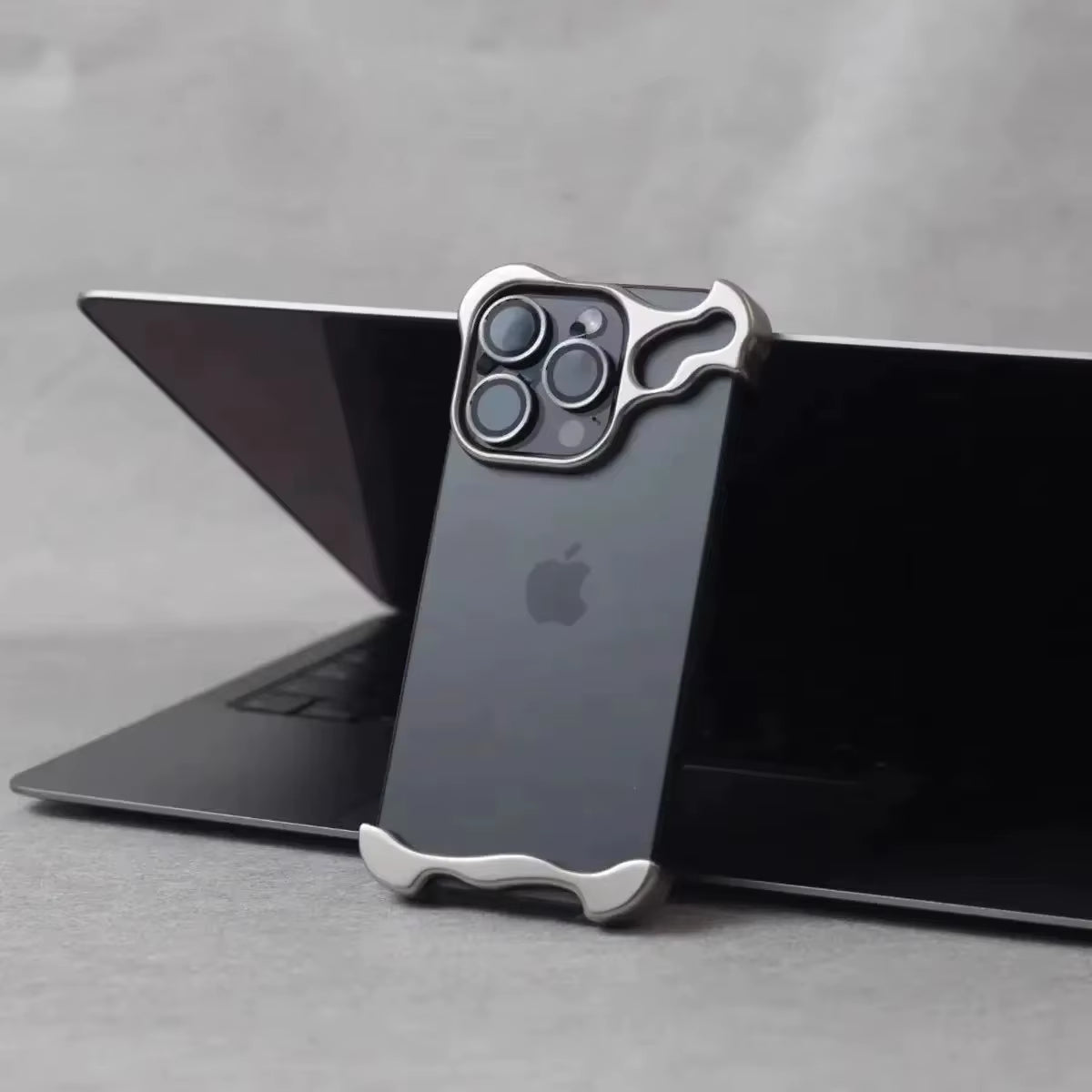 Elevate Your Style with the Luxury Irregular Aluminum Alloy Bumper Case for iPhone 16/15/14/13/12 Pro Max - Ultimate Lens Film Protection!