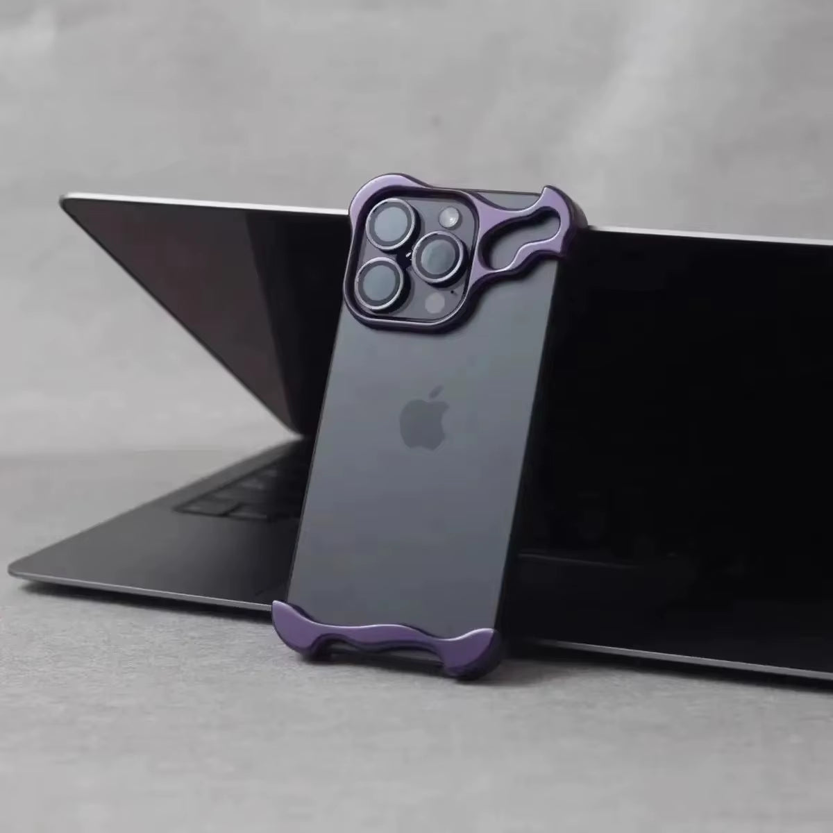 Elevate Your Style with the Luxury Irregular Aluminum Alloy Bumper Case for iPhone 16/15/14/13/12 Pro Max - Ultimate Lens Film Protection!