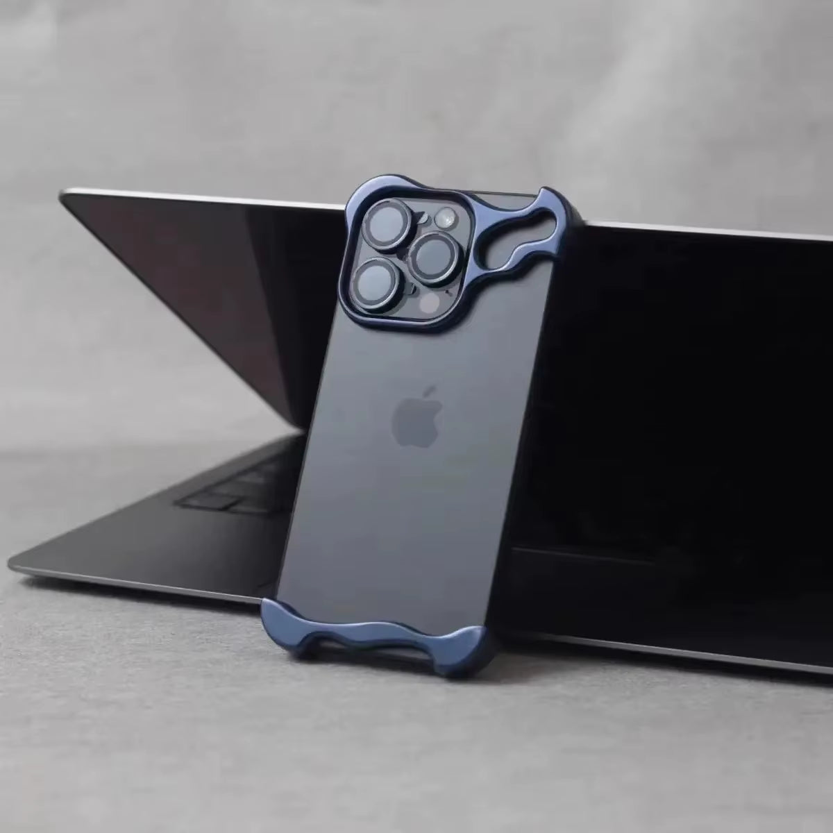 Elevate Your Style with the Luxury Irregular Aluminum Alloy Bumper Case for iPhone 16/15/14/13/12 Pro Max - Ultimate Lens Film Protection!