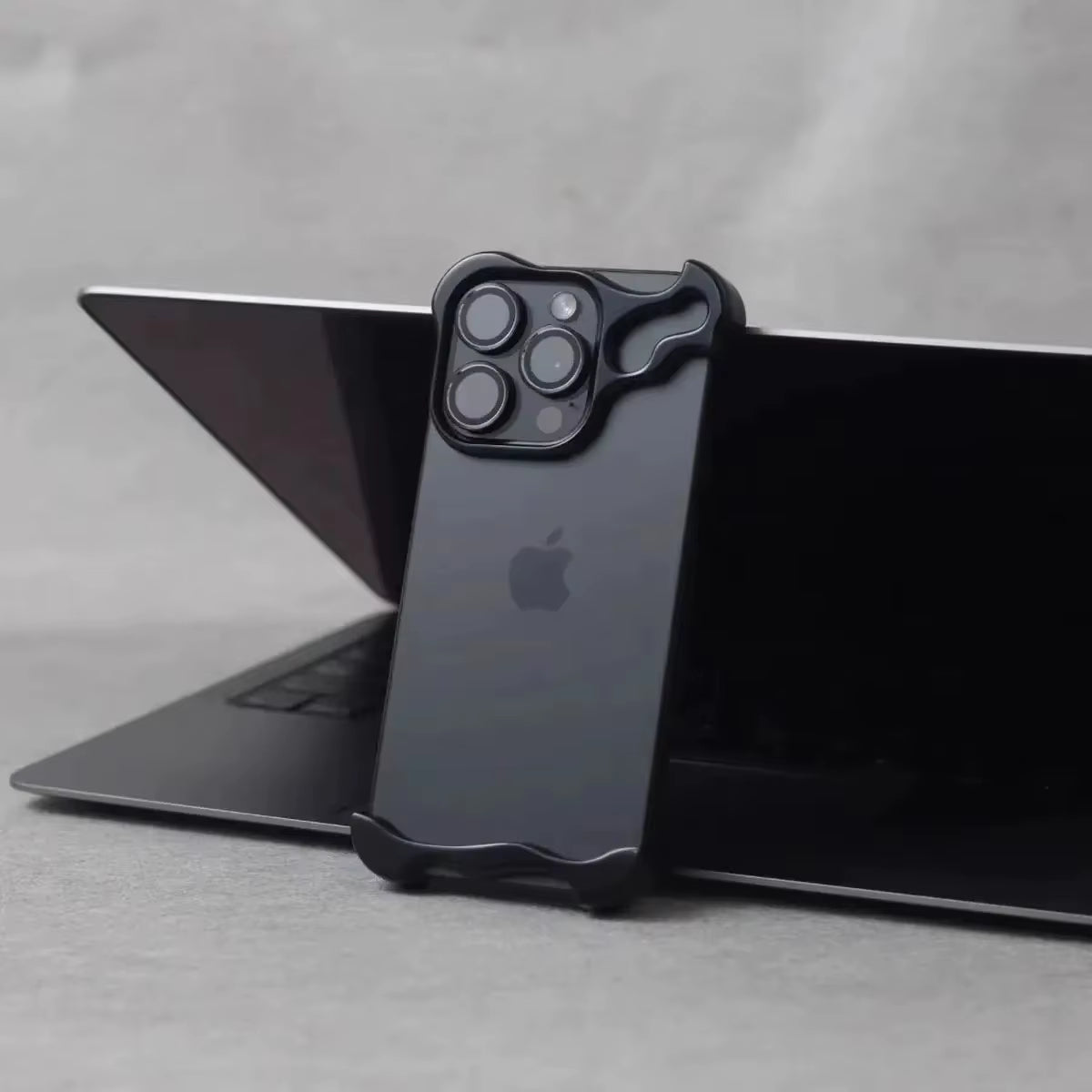 Elevate Your Style with the Luxury Irregular Aluminum Alloy Bumper Case for iPhone 16/15/14/13/12 Pro Max - Ultimate Lens Film Protection!