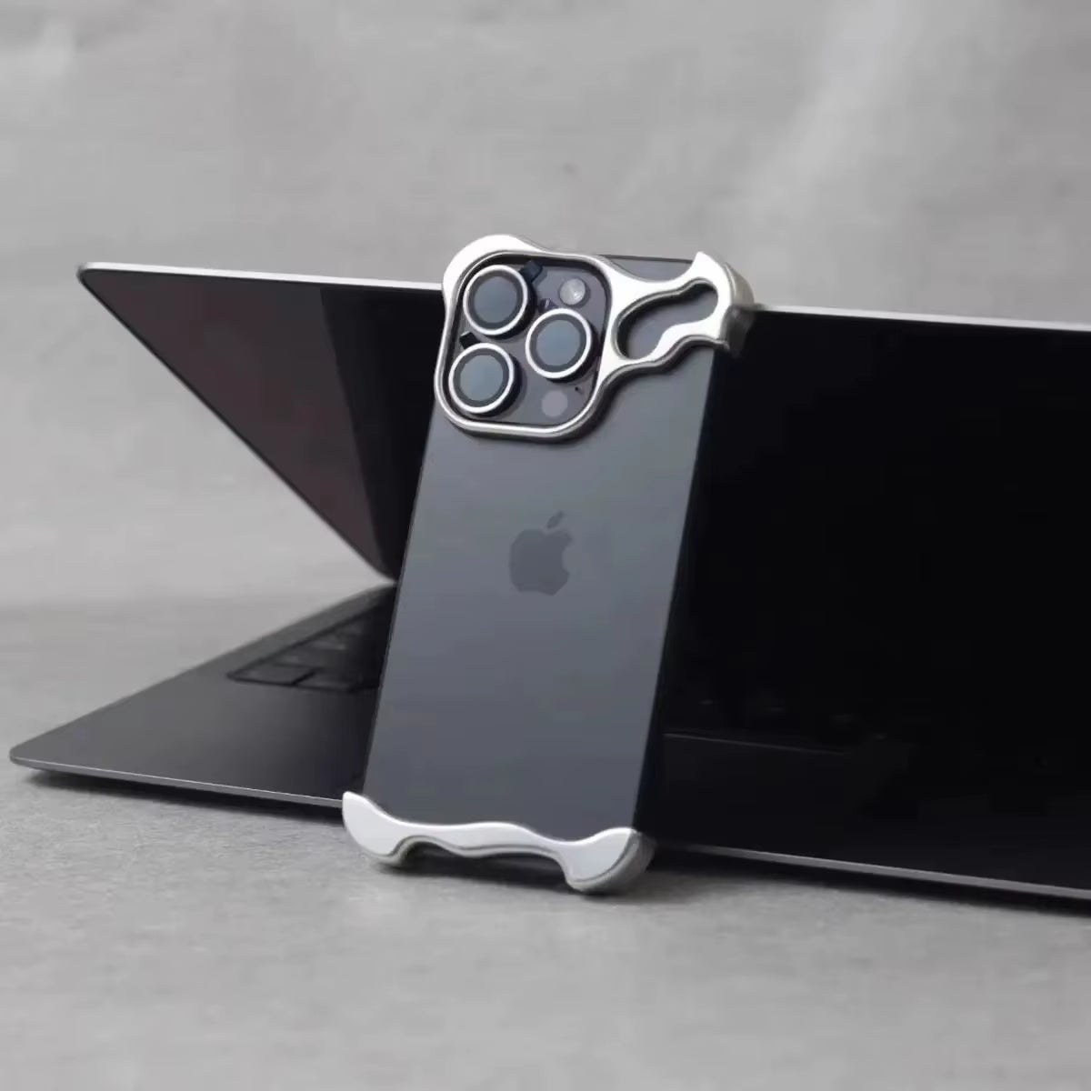 Elevate Your Style with the Luxury Irregular Aluminum Alloy Bumper Case for iPhone 16/15/14/13/12 Pro Max - Ultimate Lens Film Protection!