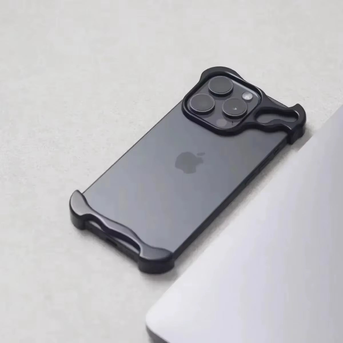 Elevate Your Style with the Luxury Irregular Aluminum Alloy Bumper Case for iPhone 16/15/14/13/12 Pro Max - Ultimate Lens Film Protection!